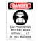 Signmission OSHA Danger Sign, Ear Protection Must, 18in X 12in Rigid Plastic, 12" W, 18" H, Portrait OS-DS-P-1218-V-1187 - alternate 1